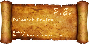 Palesich Ervina névjegykártya